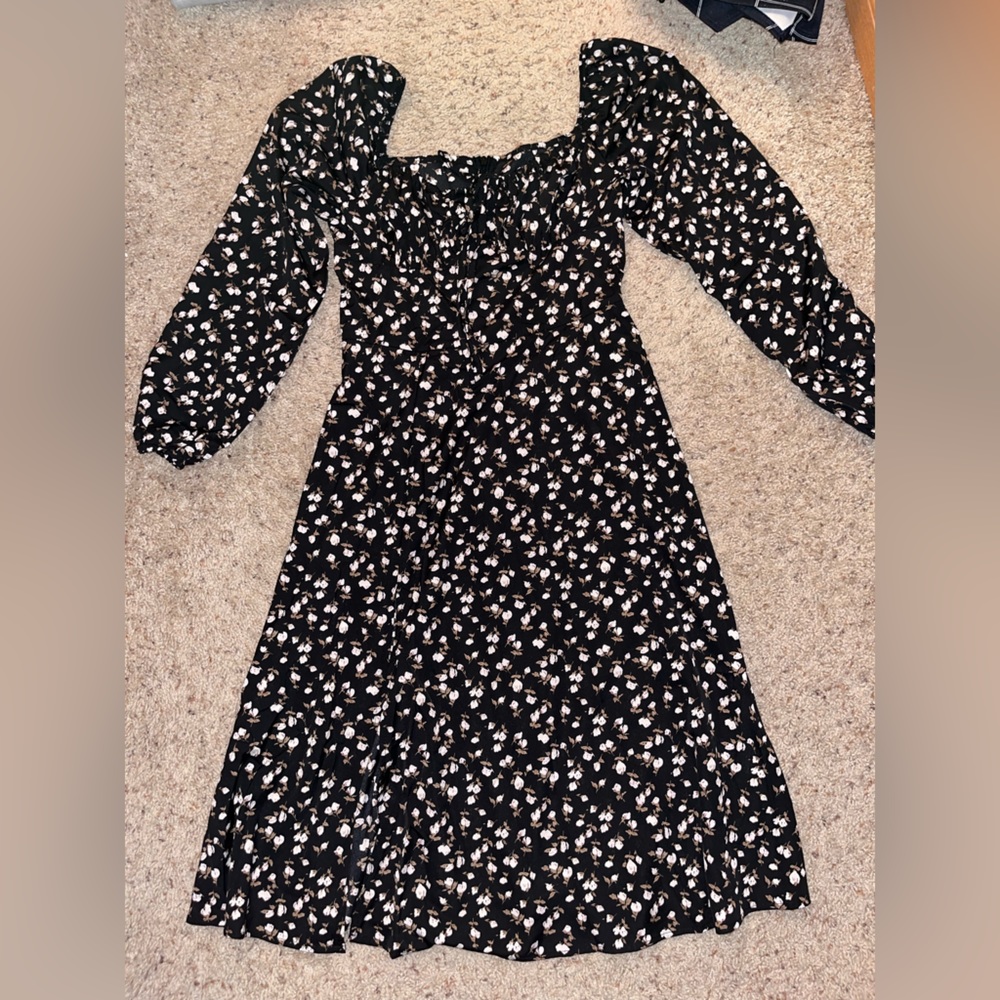 Black floral dress